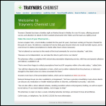 Screen shot of the Trayners Chemists Ltd website.