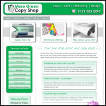 Screen shot of the Mere Green Copy Shop Ltd website.