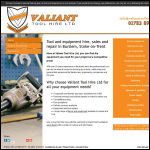 Screen shot of the Valiant Tool Hire Ltd website.