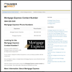 Screen shot of the Mortgage Express website.