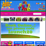 Screen shot of the It's Party Time website.