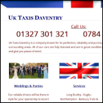 Screen shot of the UK Taxis Daventry website.