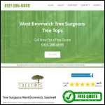 Screen shot of the West Bromwich Tree Surgeons website.