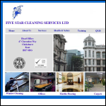 Screen shot of the Five Star Cleaning Services Ltd website.