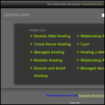 Screen shot of the Cyonis Ltd website.
