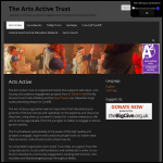 Screen shot of the Arts Active Trust website.