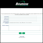 Screen shot of the Binatone Telecom Plc website.