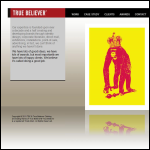 Screen shot of the True Believer Design & Brand Consultancy website.