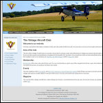 Screen shot of the Vintage Aircraft Club Ltd website.