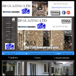 Screen shot of the D.J. Glazing Ltd website.