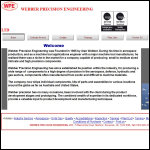 Screen shot of the Webber Precision Engineering Ltd website.