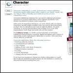 Screen shot of the Characters (Publishing) Ltd website.