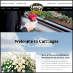 Screen shot of the Carriages Funeral Service Ltd website.
