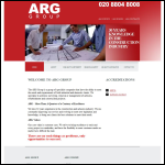 Screen shot of the A.R.G. Group Ltd website.