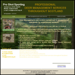 Screen shot of the Pro-shot Ltd website.