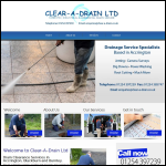 Screen shot of the Clear-a-drain Ltd website.