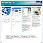 Screen shot of the Recalldate Ltd website.