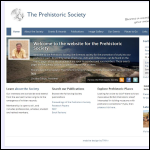 Screen shot of the The Prehistoric Society website.