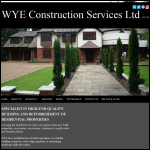 Screen shot of the Wye Construction Services Ltd website.
