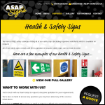 Screen shot of the A.S.A.P. Sign Services Ltd website.