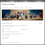 Screen shot of the The Sinfonia of Cambridge website.