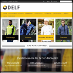 Screen shot of the DELF Coldwear Solutions website.