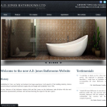 Screen shot of the A D Jones Bathrooms Ltd website.