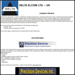 Screen shot of the Delta Elcom Ltd website.