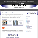 Screen shot of the Phonus Insurance Services Ltd website.