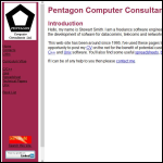 Screen shot of the Pentagon Computer Consultants Ltd website.