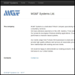 Screen shot of the Mg & F Systems Ltd website.