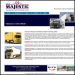 Screen shot of the Majestic International Freight Forwarding Ltd website.