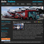 Screen shot of the Belle Car Transporters & Specialised Trailers Ltd website.