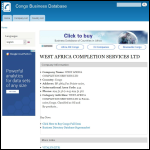Screen shot of the West Africa Completion Services Ltd website.