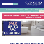 Screen shot of the Cannadines Bathrooms Ltd website.