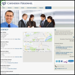 Screen shot of the Cavendish Personnel Ltd website.