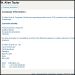 Screen shot of the W. Allen Taylor & Co. Ltd website.