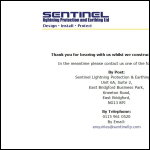 Screen shot of the Sentinel Lightning Protection & Earthing Ltd website.