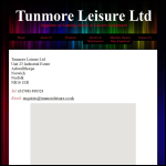 Screen shot of the Tunmore Leisure Ltd website.