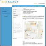 Screen shot of the Biosynergy (Europe) Ltd website.