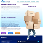 Screen shot of the Blueboxx Business & Personal Self Storage website.