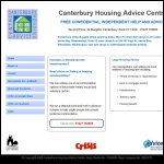 Screen shot of the Canterbury Housing Advice Centre website.