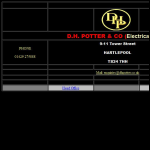 Screen shot of the D.H. Potter & Co. (Electrical) Ltd website.
