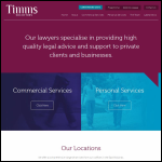 Screen shot of the The Timms Partnership Ltd website.