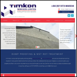 Screen shot of the Timkon Services Ltd website.