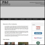 Screen shot of the P.J.K. Contracts Ltd website.