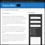 Screen shot of the Transcriberr Ltd - Transcription Services website.
