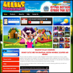 Screen shot of the Ellie's Bouncy Castle Hire Grantham Lincolnshire website.