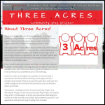 Screen shot of the Three Acres Community Play Project website.