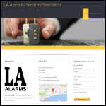 Screen shot of the L A Alarms Ltd website.